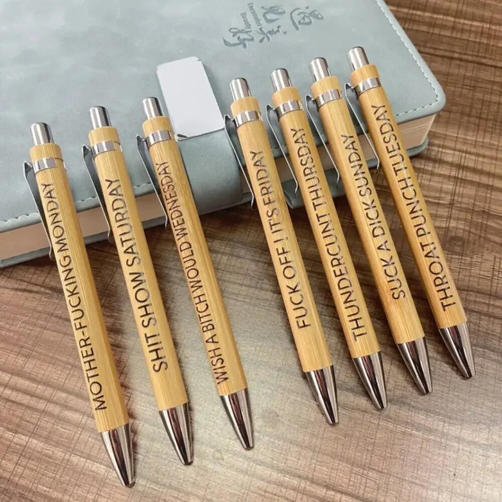 2/$30 New Sweary Wooden Pen Set - Curse Words Stationery